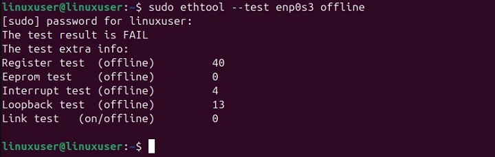 Test Network Interface Devices Using ethtool