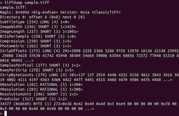 tiffdump Command in Linux2