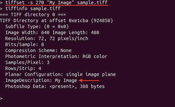 tiffset Command in Linux2