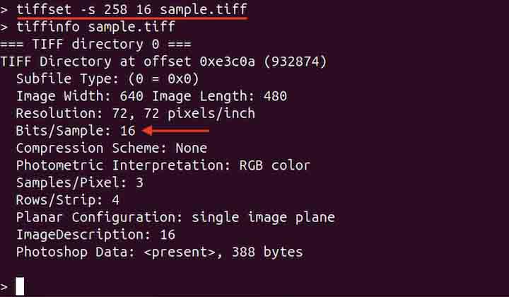 tiffset Command in Linux3