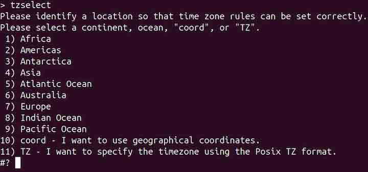 tzselect Command in Linux1