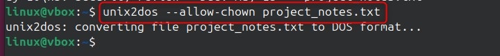 unix2dos Command in Linux1
