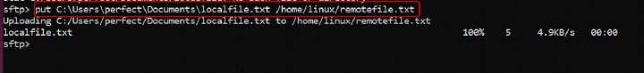 Uploading File to Remote Server Using sftp