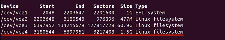 Using delpart Command in Linux 2