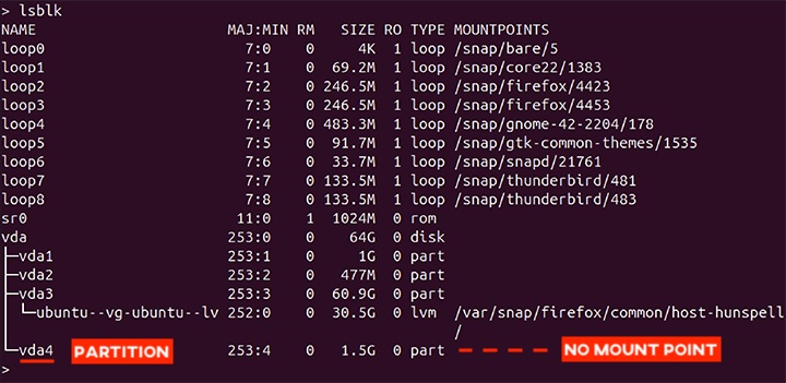 Using delpart Command in Linux 4