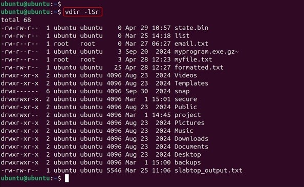 vdir Command in Linux11