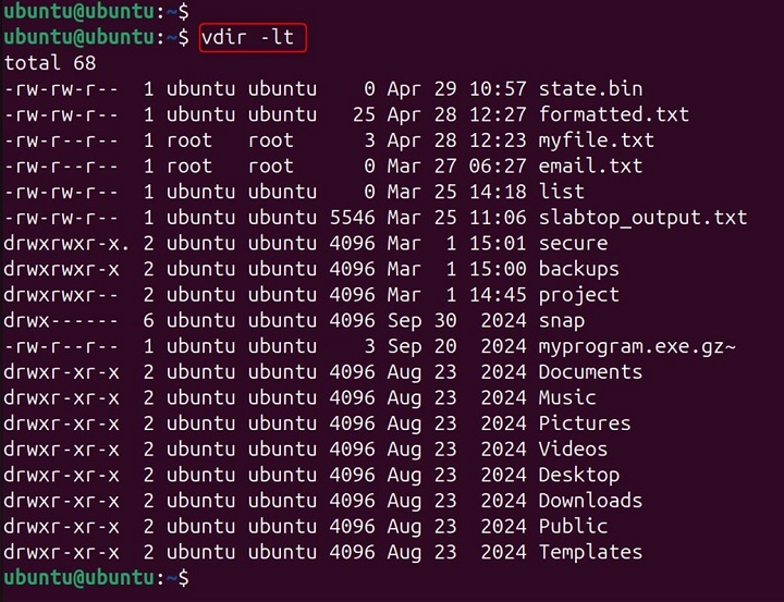 vdir Command in Linux17