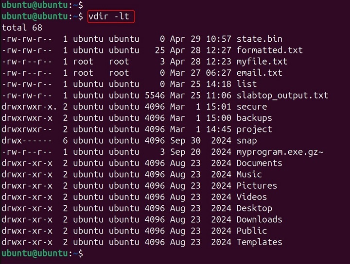 vdir Command in Linux18