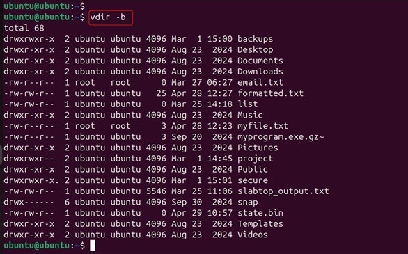 vdir Command in Linux8