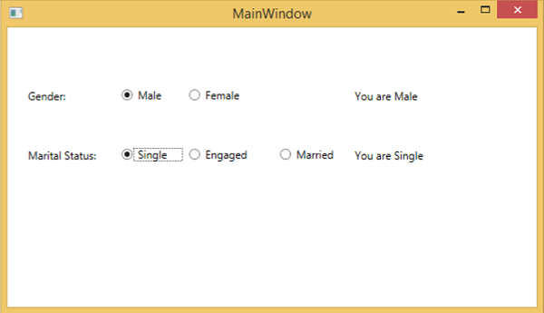 Output of Radiobutton