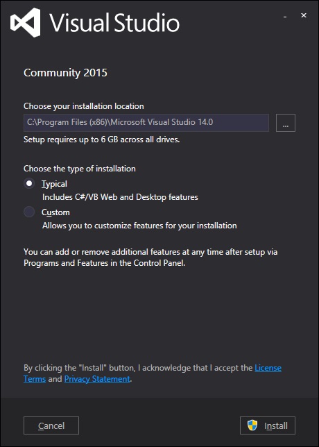 Visual Studio Dialog Box